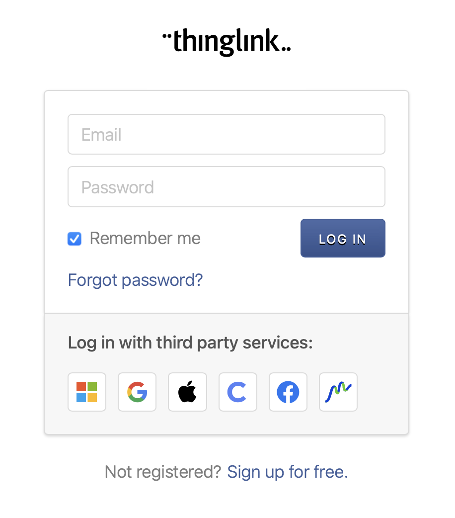 ThingLink sign on options